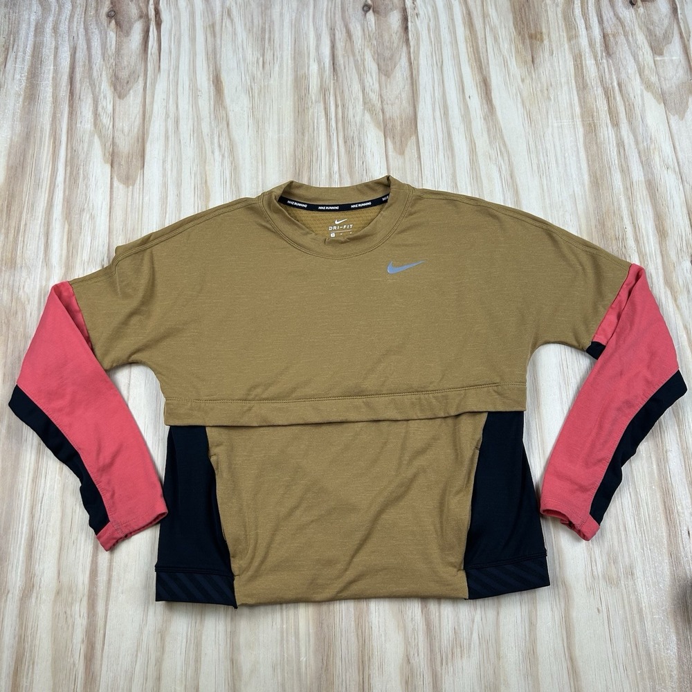 Nike Dri-FIT Therma Sphere Women's Medium Crop Running Top Colorblock Athletic